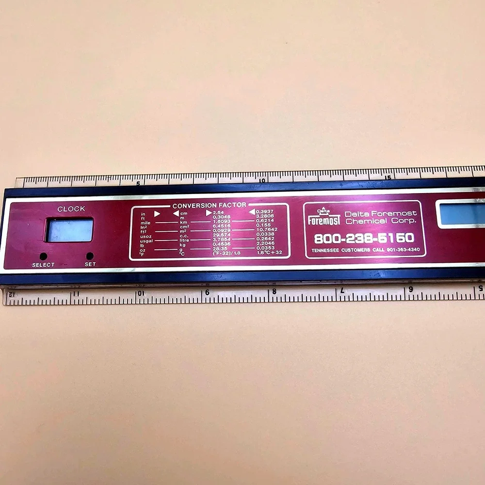 Vintage Delta Foremost Chemical Corp Calculator‎ Ruler Clock Conversion Factor